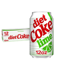 Diet Coke Lime Soda Soft Drink Fridge Pack Cans, 12 fl oz, 12 Pack