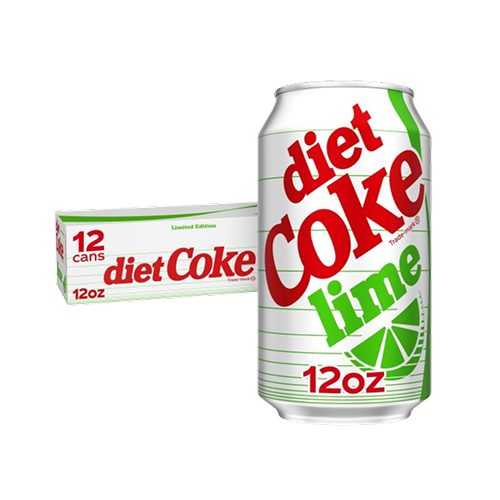 Diet Coke Lime Soda Soft Drink Fridge Pack Cans, 12 fl oz, 12 Pack